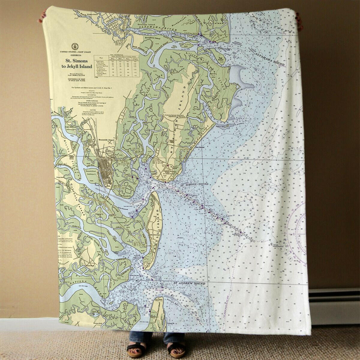 Nautical Chart Blanket, Locations in Georgia