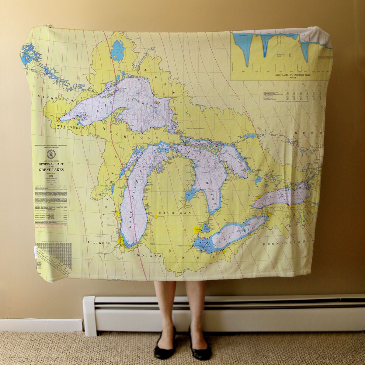 Nautical Chart Blankets, Locations in Great Lakes