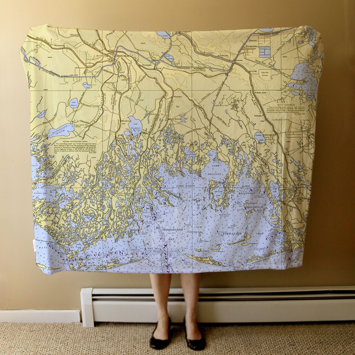 Nautical Chart Blanket, Locations in Louisiana