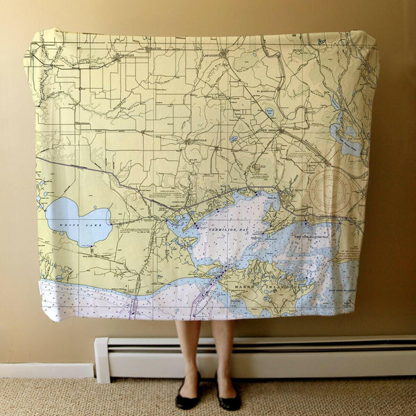 Nautical Chart Blanket, Locations in Louisiana