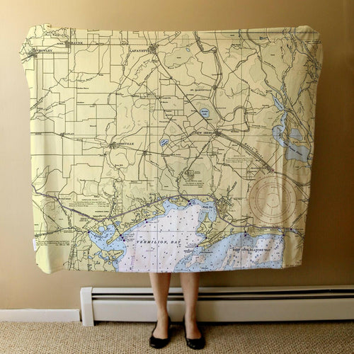 Nautical Chart Blanket, Locations in Louisiana