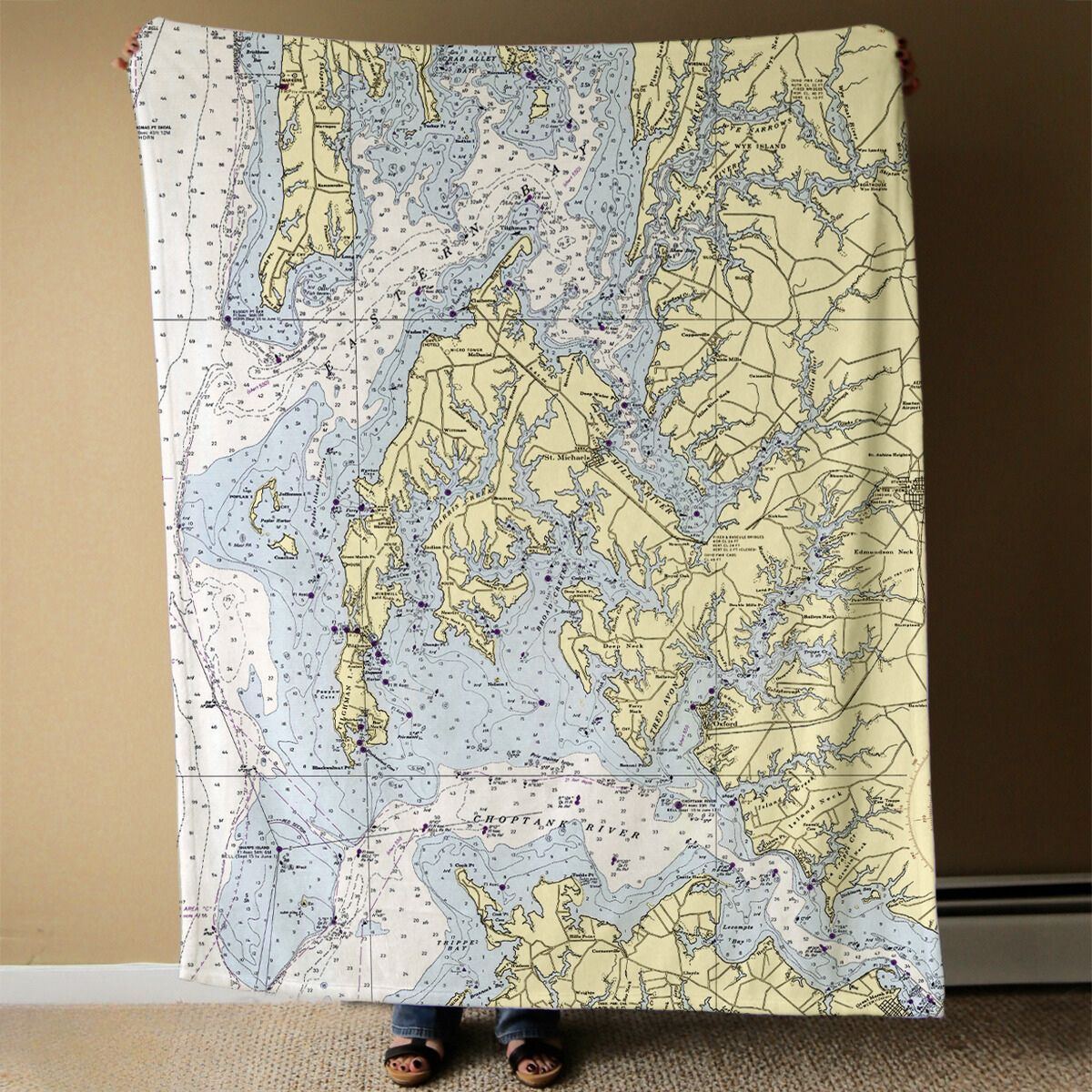 Nautical Chart Blanket, Locations in Maryland