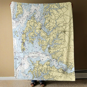 Nautical Chart Blanket, Locations in Maryland