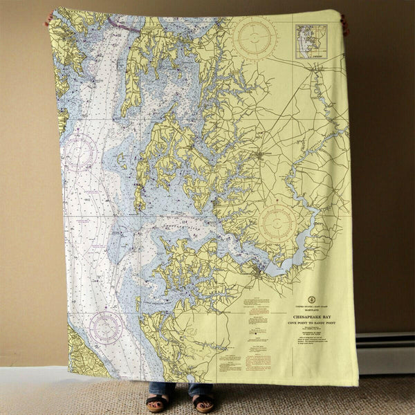 Nautical Chart Blanket, Locations in Maryland