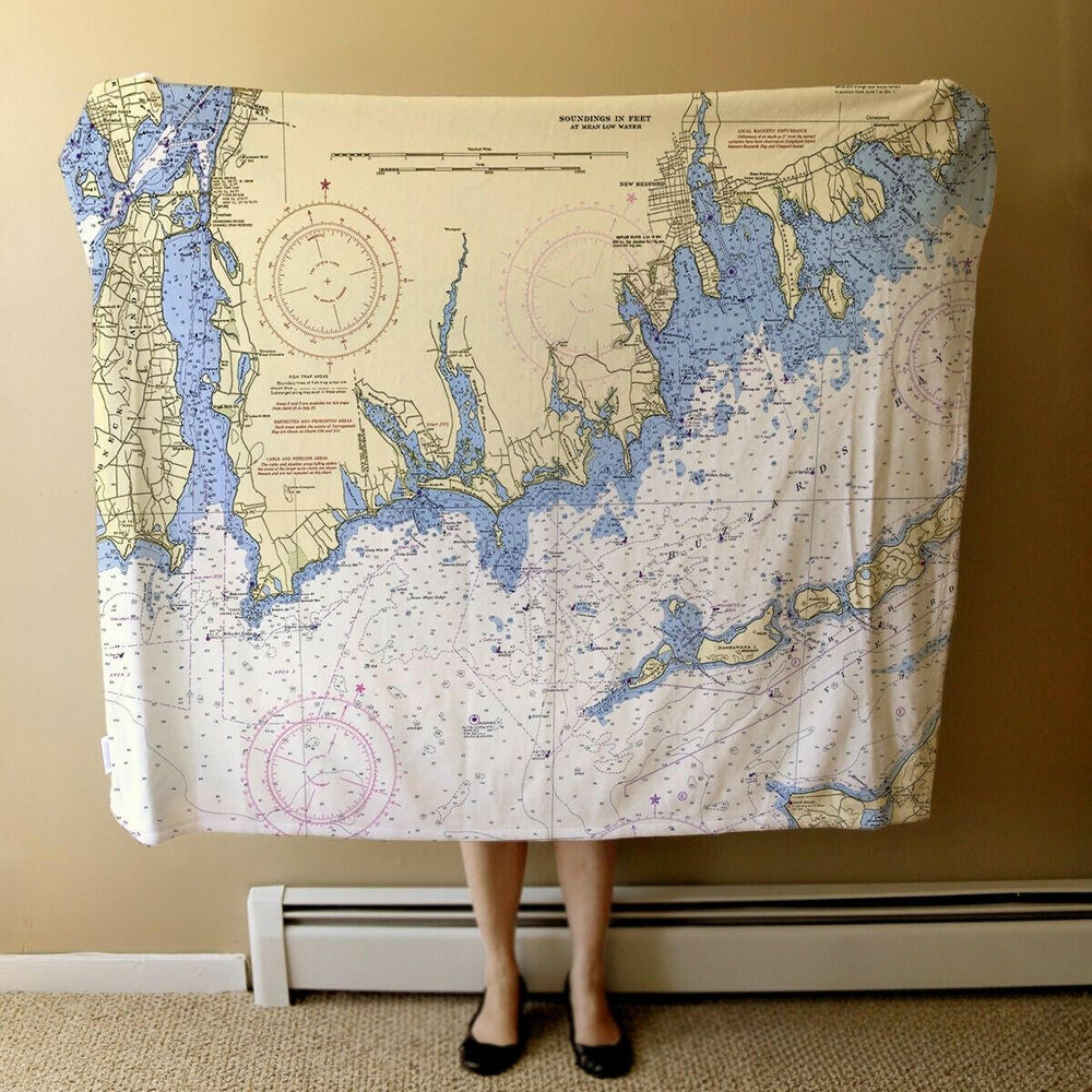 Nautical Chart Blanket, Locations in Massachusetts