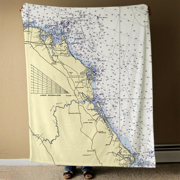 Nautical Chart Blanket, Locations in Massachusetts