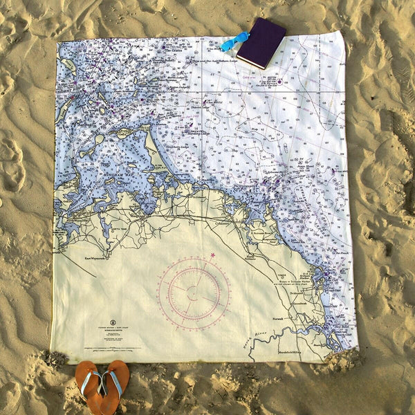Nautical Chart Blanket, Locations in Massachusetts