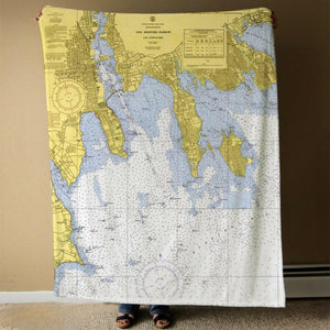 Nautical Chart Blanket, Locations in Massachusetts