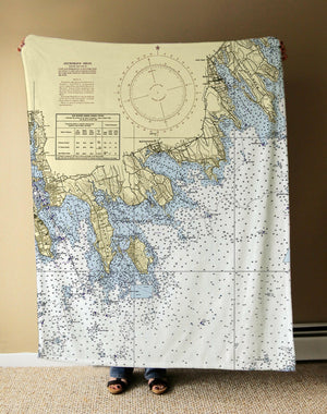 Nautical Chart Blanket, Locations in Massachusetts