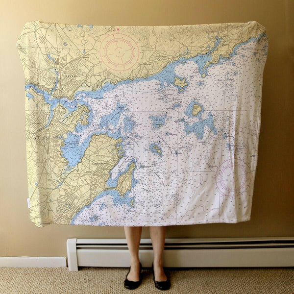 Nautical Chart Blanket, Locations in Massachusetts