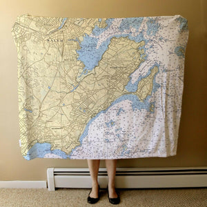Nautical Chart Blanket, Locations in Massachusetts