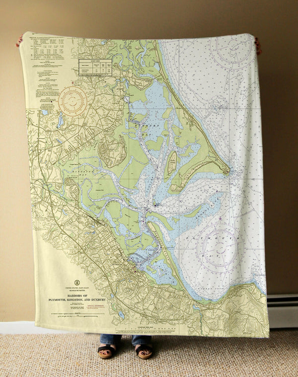 Nautical Chart Blanket, Locations in Massachusetts