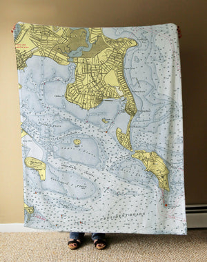 Nautical Chart Blanket, Locations in Massachusetts