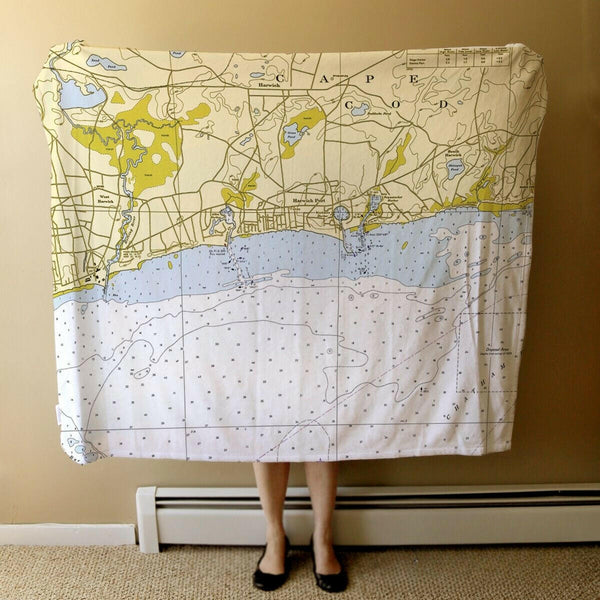 Nautical Chart Blanket, Locations in Massachusetts