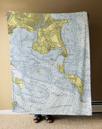 Thumbnail for Nautical Chart Blanket, Locations in Massachusetts