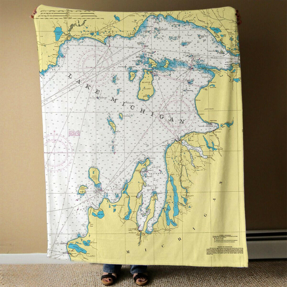Nautical Chart Blanket, Locations in Michigan