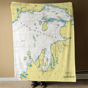 Nautical Chart Blanket, Locations in Michigan