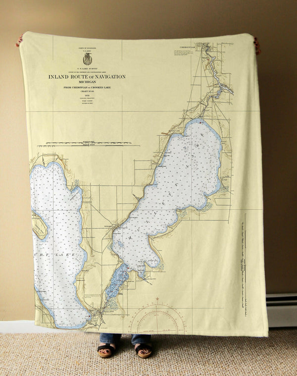 Nautical Chart Blanket, Locations in Michigan