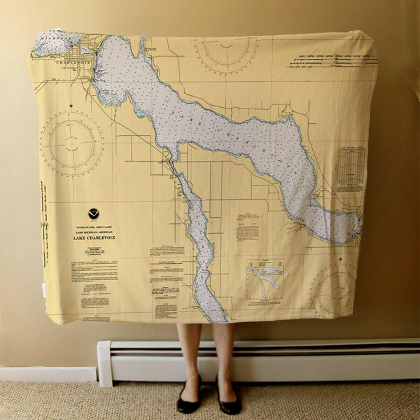 Nautical Chart Blanket, Locations in Michigan