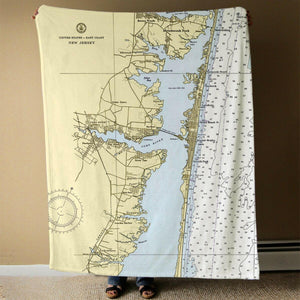 Nautical Chart Blanket, Locations in New Jersey