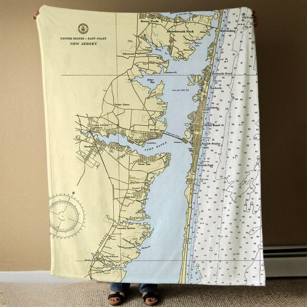 Nautical Chart Blanket, Locations in New Jersey
