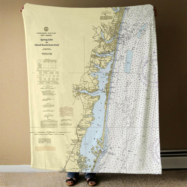 Nautical Chart Blanket, Locations in New Jersey