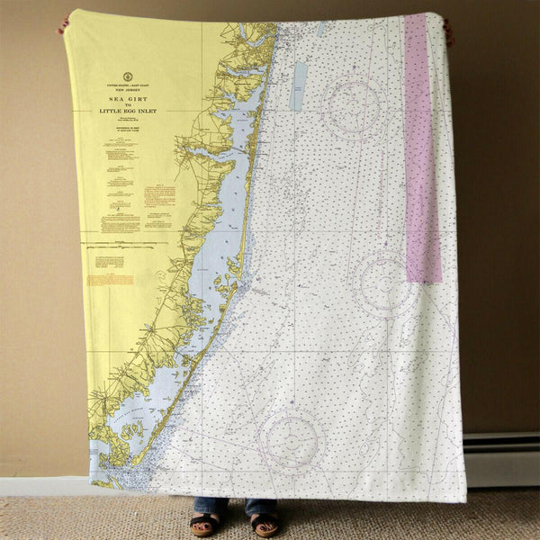 Nautical Chart Blanket, Locations in New Jersey