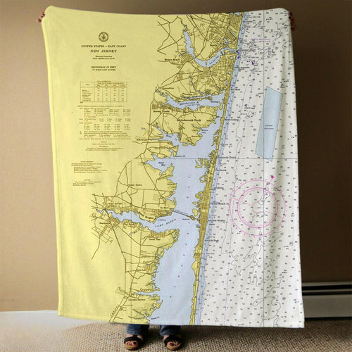 Nautical Chart Blanket, Locations in New Jersey