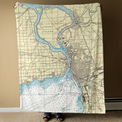 Nautical Chart Blanket, Locations in New York