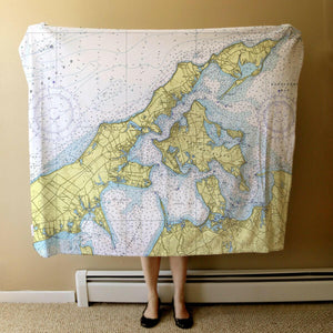 Nautical Chart Blanket, Locations in New York