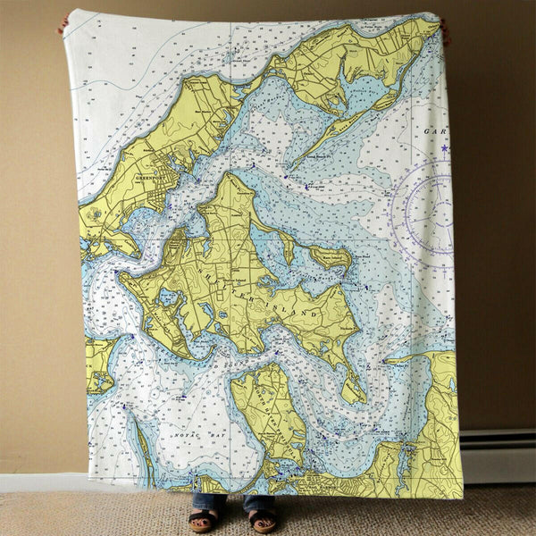 Nautical Chart Blanket, Locations in New York