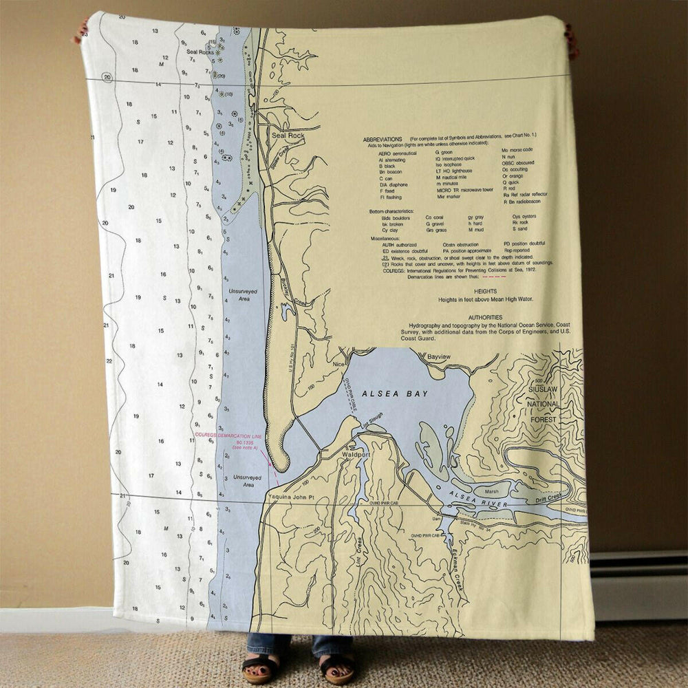 Nautical Chart Blanket, Locations in Oregon