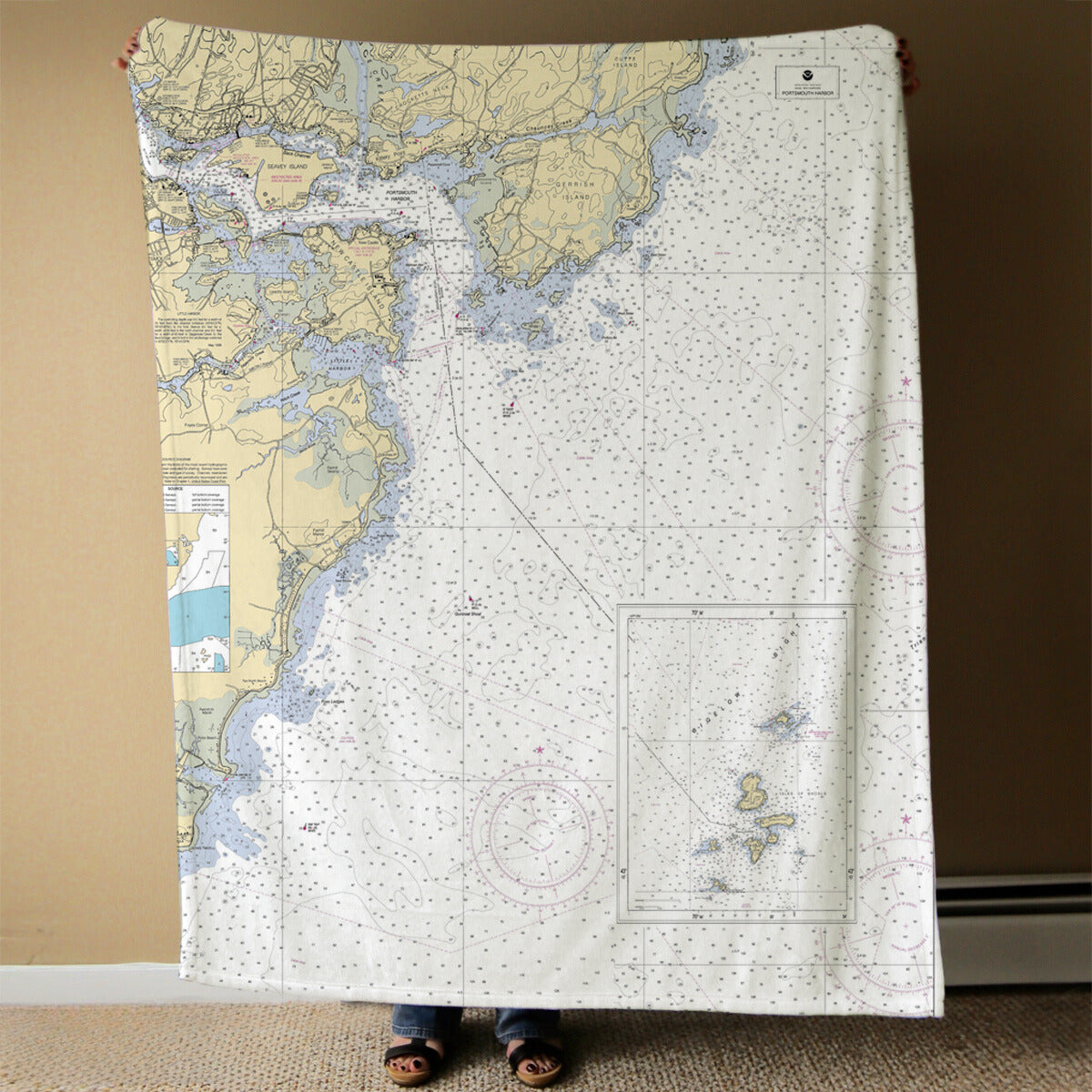 Nautical Chart Blanket, Locations in New Hampshire
