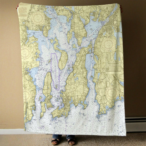 Nautical Chart Blanket, Locations in Rhode Island