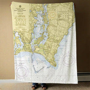 Nautical Chart Blanket, Locations in Rhode Island