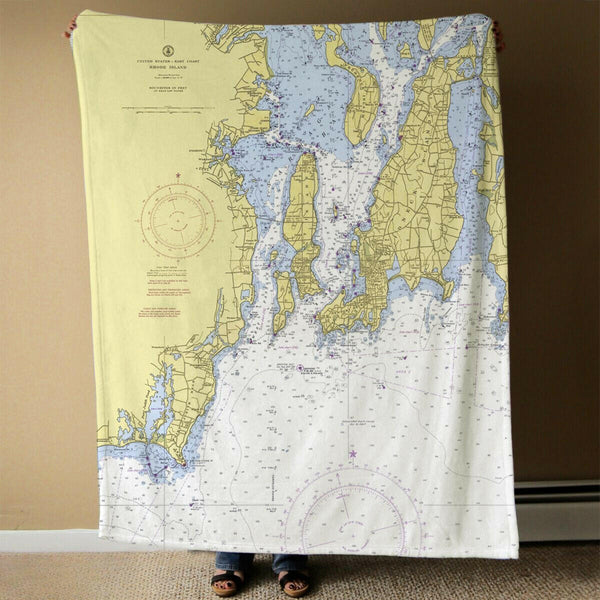 Nautical Chart Blanket, Locations in Rhode Island