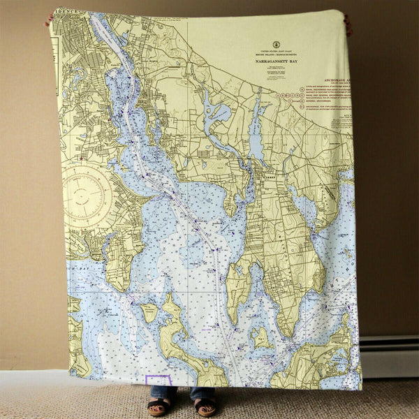 Nautical Chart Blanket, Locations in Rhode Island