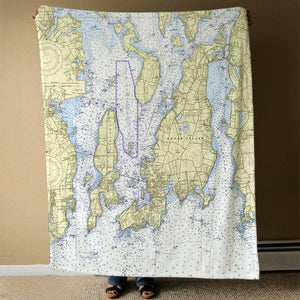 Nautical Chart Blanket, Locations in Rhode Island