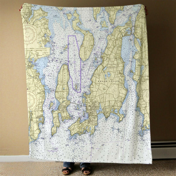 Nautical Chart Blanket, Locations in Rhode Island