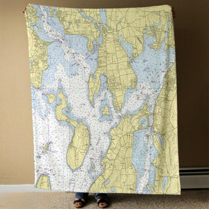 Nautical Chart Blanket, Locations in Rhode Island
