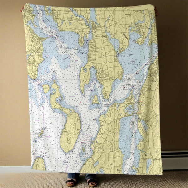 Nautical Chart Blanket, Locations in Rhode Island