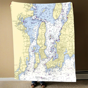 Nautical Chart Blanket, Locations in Rhode Island