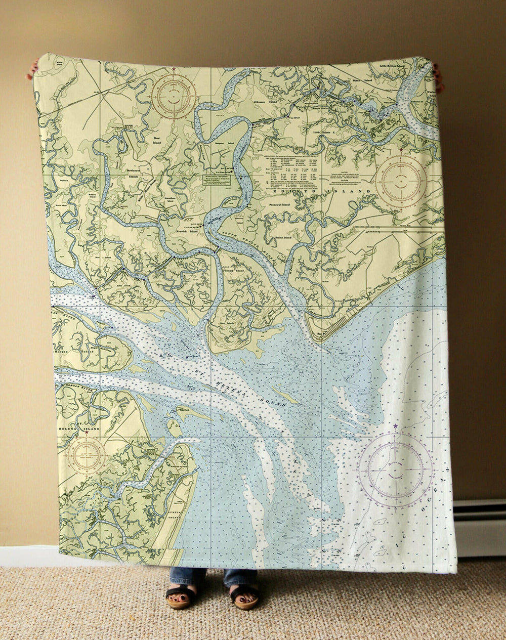 Nautical Chart Blanket, Locations in South Carolina