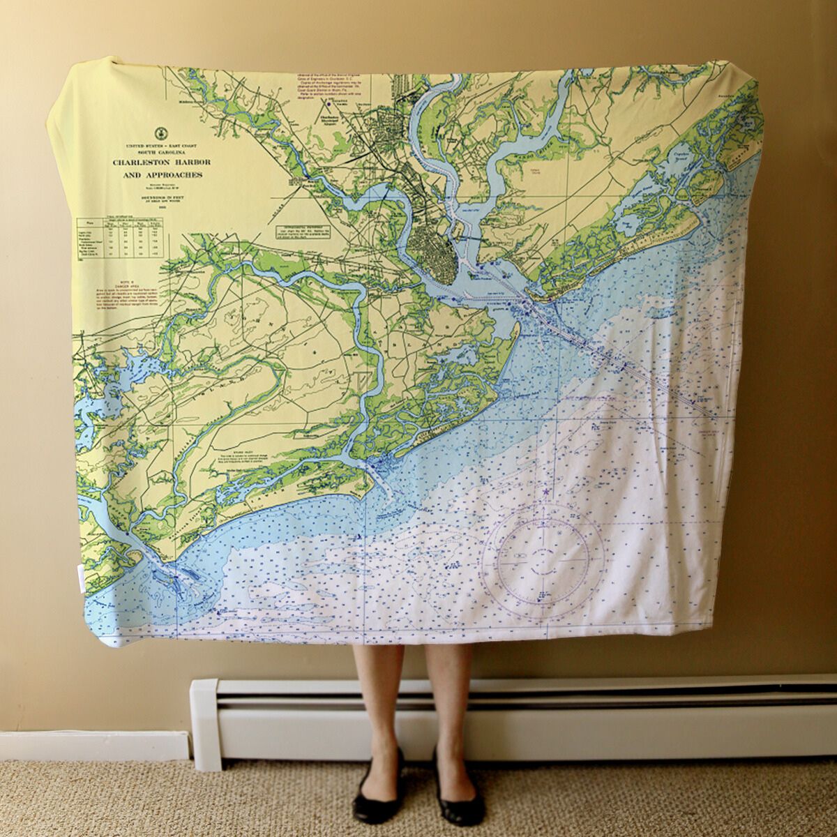 Nautical Chart Blanket, Locations in South Carolina