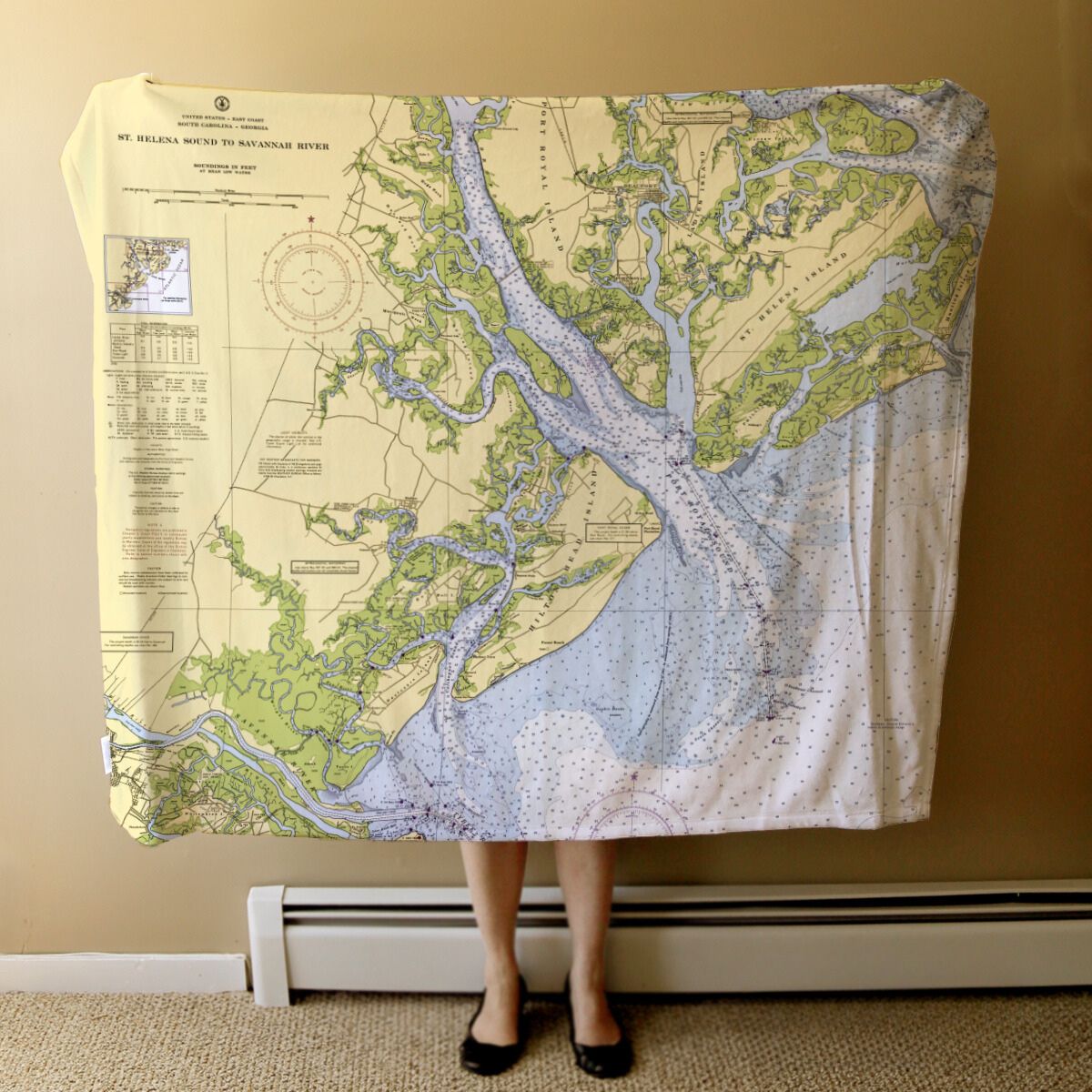 Nautical Chart Blanket, Locations in South Carolina