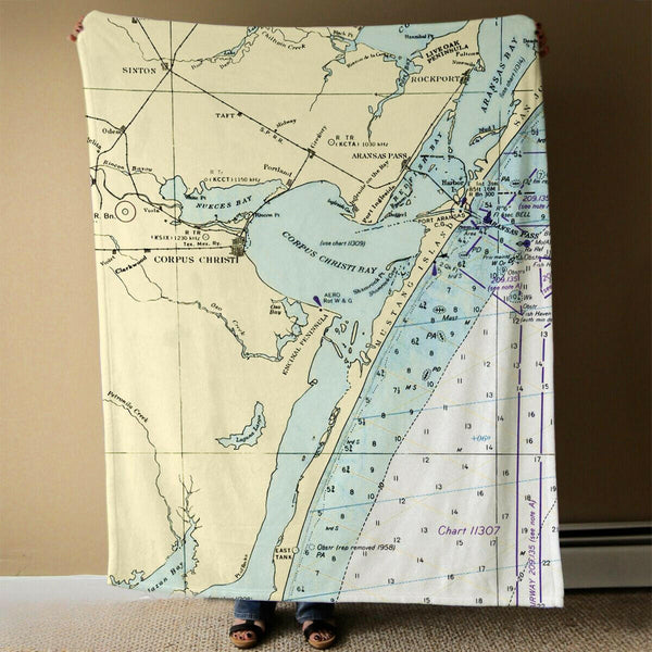 Nautical Chart Blanket, Locations in Texas