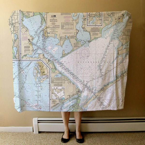 Nautical Chart Blanket, Locations in Texas