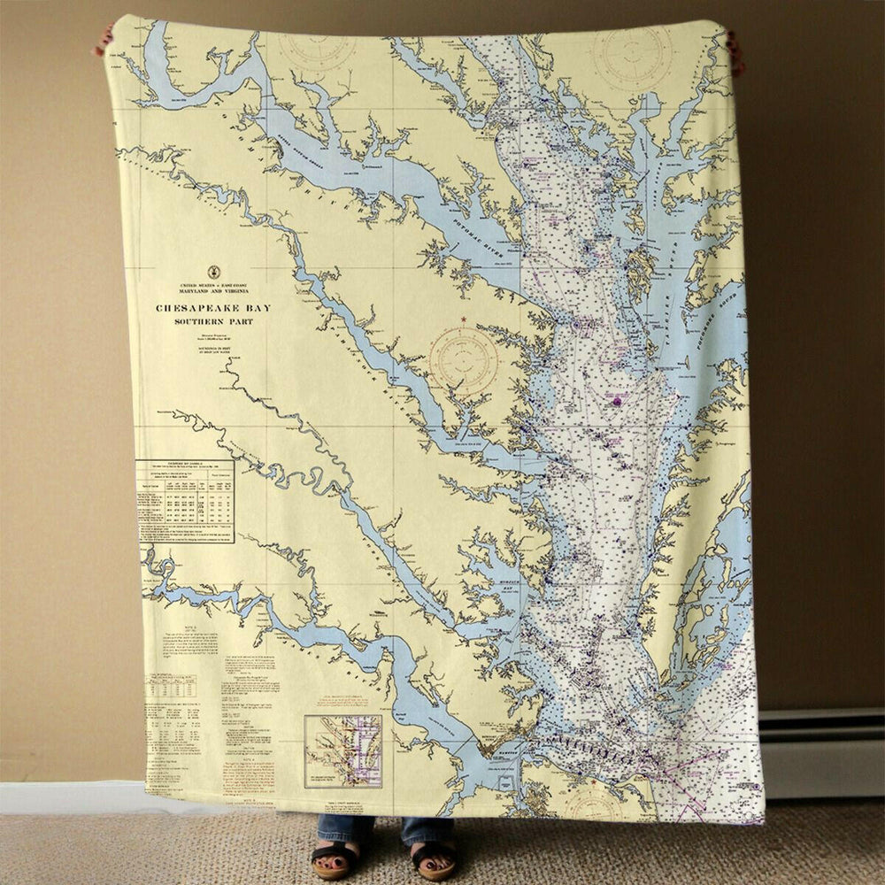 Nautical Chart Blanket, Locations in Virginia
