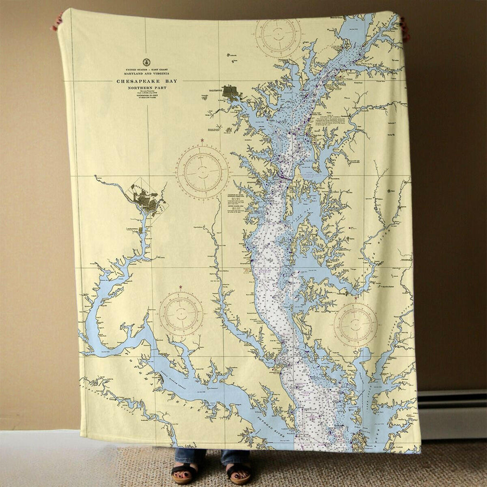 Nautical Chart Blanket, Locations in Virginia