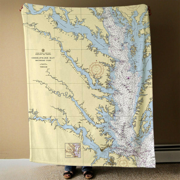 Nautical Chart Blanket, Locations in Virginia